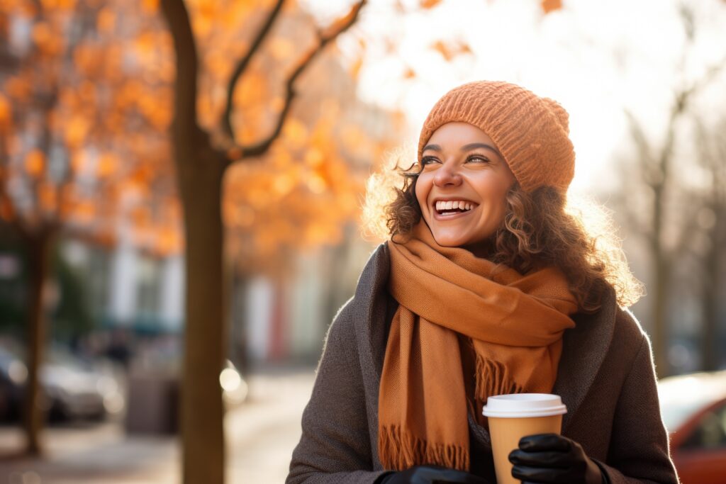 woman outside in autumn